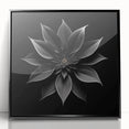 Framed acrylic wall art featuring a vibrant botanical poinsettia design against a sleek black background, perfect for enhancing modern home decor.