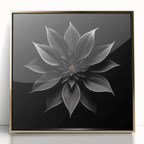 Elegant framed wall art featuring a botanical poinsettia design with gold accents, displayed against a bright background, perfect for enhancing home decor.