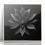 Framed acrylic wall art showcasing a vibrant botanical design of poinsettias, featuring a clean white frame, perfect for adding a touch of nature to home decor.