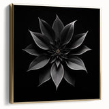 Framed botanical wall art featuring a vibrant poinsettia design in silver and gold hues, perfect for enhancing modern home decor with a touch of elegance.