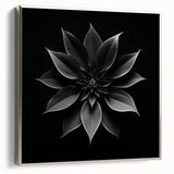 Framed botanical wall art showcasing a vibrant poinsettia design on textured canvas, featuring a sleek silver frame that complements its floral elegance. Perfect for enhancing home decor with a touch of nature-inspired beauty.