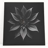 Stretched canvas artwork showcasing a vibrant botanical poinsettia design, featuring rich red and green colors, perfect for home decor or festive themes. Ideal for adding a touch of nature to any room.