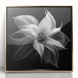 Framed acrylic wall art featuring a botanical poinsettia design in vibrant red and green hues, displayed in a luxurious gold frame, perfect for holiday decor.