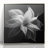 Framed wall art featuring a botanical design of vibrant red poinsettias on a silver acrylic background, perfect for adding a festive touch to any decor.