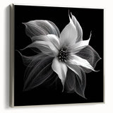 Framed canvas wall art featuring a botanical design of a poinsettia in vibrant red and green colors, elegantly displayed with a silver frame, perfect for holiday decor.