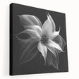Stretched canvas wall art showcasing a vibrant botanical poinsettia design with rich colors, perfect for adding a festive touch to home decor.