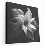 Stretched canvas wall art showcasing a vibrant botanical poinsettia design with rich colors, perfect for adding a festive touch to home decor.
