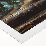 Vibrant rolled canvas art print showcasing a botanical design of poppies in vivid colors, perfect for home decor, elegantly packaged for protection.