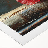 Botanical wall art showcasing a vibrant poppy design, printed on rolled canvas with vivid colors, perfect for home decor or a nature-themed interior.