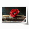 Vibrant botanical poppy wall art print showcasing intricate floral details in bright colors, rolled for easy display and shipping, perfect for home decor.