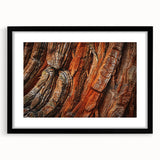 Framed botanical wall art featuring vibrant flowers and redwood trees design, showcased in a sleek black frame with a mat, perfect for nature-inspired decor.