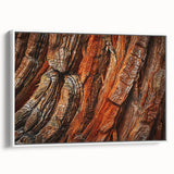 Framed wall art showcasing a vibrant botanical design with redwood trees, displayed against a white background, perfect for nature-themed decor.
