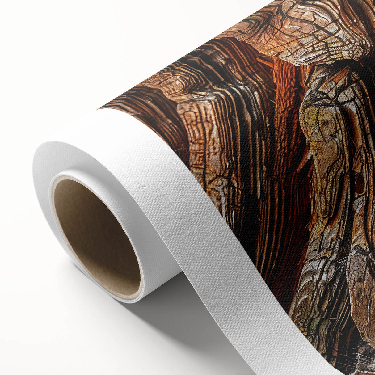 Botanical wall art featuring vibrant redwood trees and colorful flowers, printed on rolled canvas with a textured finish, ideal for nature-themed decor.