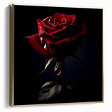 Framed botanical rose wall art featuring delicate pink and white flowers with a silver and gold accent, perfect for elegant home decor and floral enthusiasts.