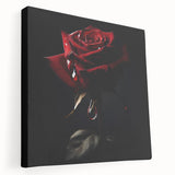 Stretched canvas wall art featuring a botanical rose design, showcasing vibrant colors and intricate details, ideal for home decor and floral-themed interiors.