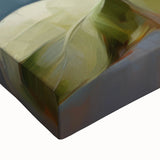 Close-up of a vibrant botanical rose design on stretched canvas wall art, showcasing intricate floral details and vivid colors, perfect for home decor.