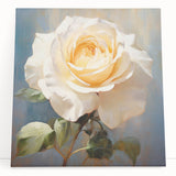 Stretched canvas wall art showcasing a botanical rose design, featuring vibrant pink and green hues, perfect for home decor or gifting. Ideal for floral enthusiasts.