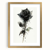 Elegant botanical rose wall art in a gold frame with a mat, showcasing intricate floral details and soft pastel colors, perfect for home decor enhancement.