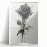 Framed wall art showcasing a botanical rose design with vibrant colors in an acrylic frame, ideal for home decor and enhancing interior aesthetics.