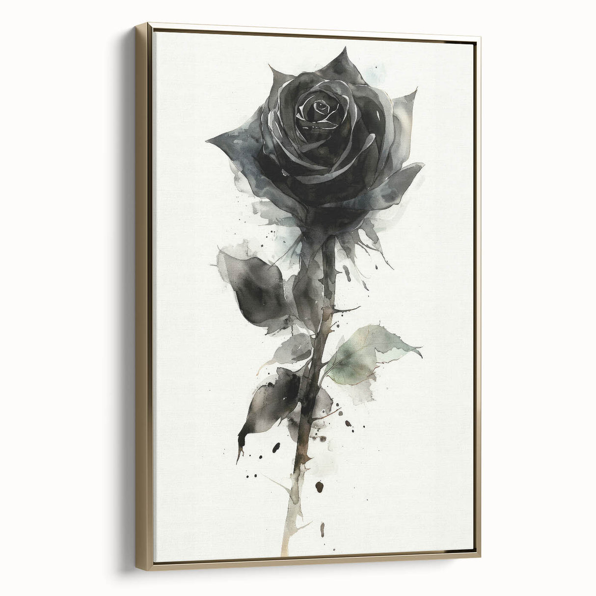 Framed botanical rose wall art featuring intricate floral designs in soft pink and green hues, elegantly displayed with a gold frame, perfect for home decor.