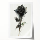 Botanical rose design wall art print showcasing intricate floral details with soft pink and green hues, elegantly rolled for easy framing and display.