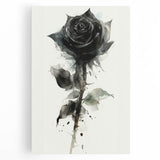 Stretched canvas wall art showcasing a botanical rose design, featuring vibrant colors and intricate details, perfect for enhancing home decor.