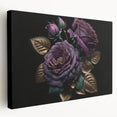 Stretched canvas wall art showcasing a botanical rose design, featuring vibrant colors and intricate details, perfect for home decor and floral enthusiasts.
