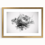 Elegant botanical rose wall art framed in gold, showcasing intricate floral details and a mat border, perfect for home decor or gallery display. Features soft pastel colors enhancing any interior ambiance.