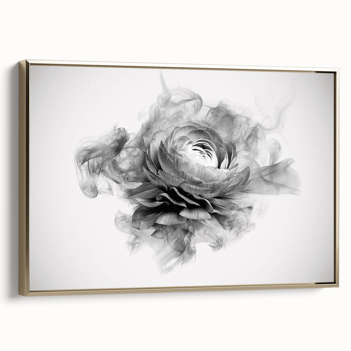 Framed botanical wall art showcasing a delicate rose design with gold accents, perfect for enhancing home decor. Ideal for floral enthusiasts and art collectors.