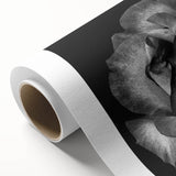 Botanical rose design wall art on rolled canvas, showcasing vibrant pink and green hues against a white background, ideal for home decor enthusiasts.