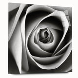 Acrylic wall art featuring a botanical rose design in soft pink and green hues, presented from a side view, highlighting its elegant frame and modern aesthetic. Ideal for home decor and floral art enthusiasts.