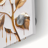 Close-up view of a botanical rose design wall art piece, showcasing intricate floral details with vibrant colors on acrylic glass, perfect for home decor.