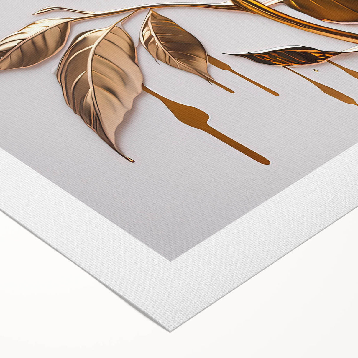 Rolled canvas showcasing a vibrant botanical rose design in soft pink and green hues, perfect for home decor. Ideal for floral art enthusiasts or botanical-themed interiors.