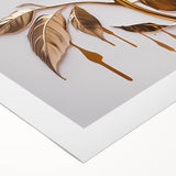 Rolled canvas showcasing a vibrant botanical rose design in soft pink and green hues, perfect for home decor. Ideal for floral art enthusiasts or botanical-themed interiors.