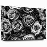 Acrylic wall art displaying a botanical rose design in vibrant colors, showcasing intricate floral details and elegant framing, ideal for home decor enhancement.