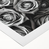 Botanical wall art featuring a detailed rose design on rolled canvas, showcasing vibrant colors and intricate textures, perfect for home decor and floral enthusiasts.