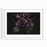 Framed botanical rose wall art with a white mat, showcasing intricate floral designs and vibrant colors, perfect for home decor and enhancing interior aesthetics.