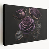 Stretched canvas wall art featuring a botanical rose design, showcasing delicate pink and white flowers against a soft green background, perfect for home decor.