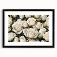 Botanical rose wall art framed in black with a white mat, showcasing intricate floral details and vibrant colors, perfect for home decor or gifting.