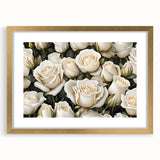Botanical rose wall art collection framed in gold with a mat, showcasing intricate floral designs and vibrant colors, perfect for enhancing home decor.
