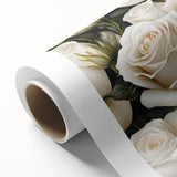 Rolled canvas showcasing a botanical rose design with vibrant pink and green hues, perfect for home decor. Ideal for floral art enthusiasts seeking elegance.