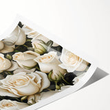 Botanical wall art print showcasing a delicate rose design on textured paper, ideal for home decor, presented in a rolled format for easy framing.