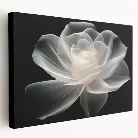 Stretched canvas wall art showcasing a botanical rose design, featuring vibrant colors and intricate details, ideal for enhancing home decor aesthetics.