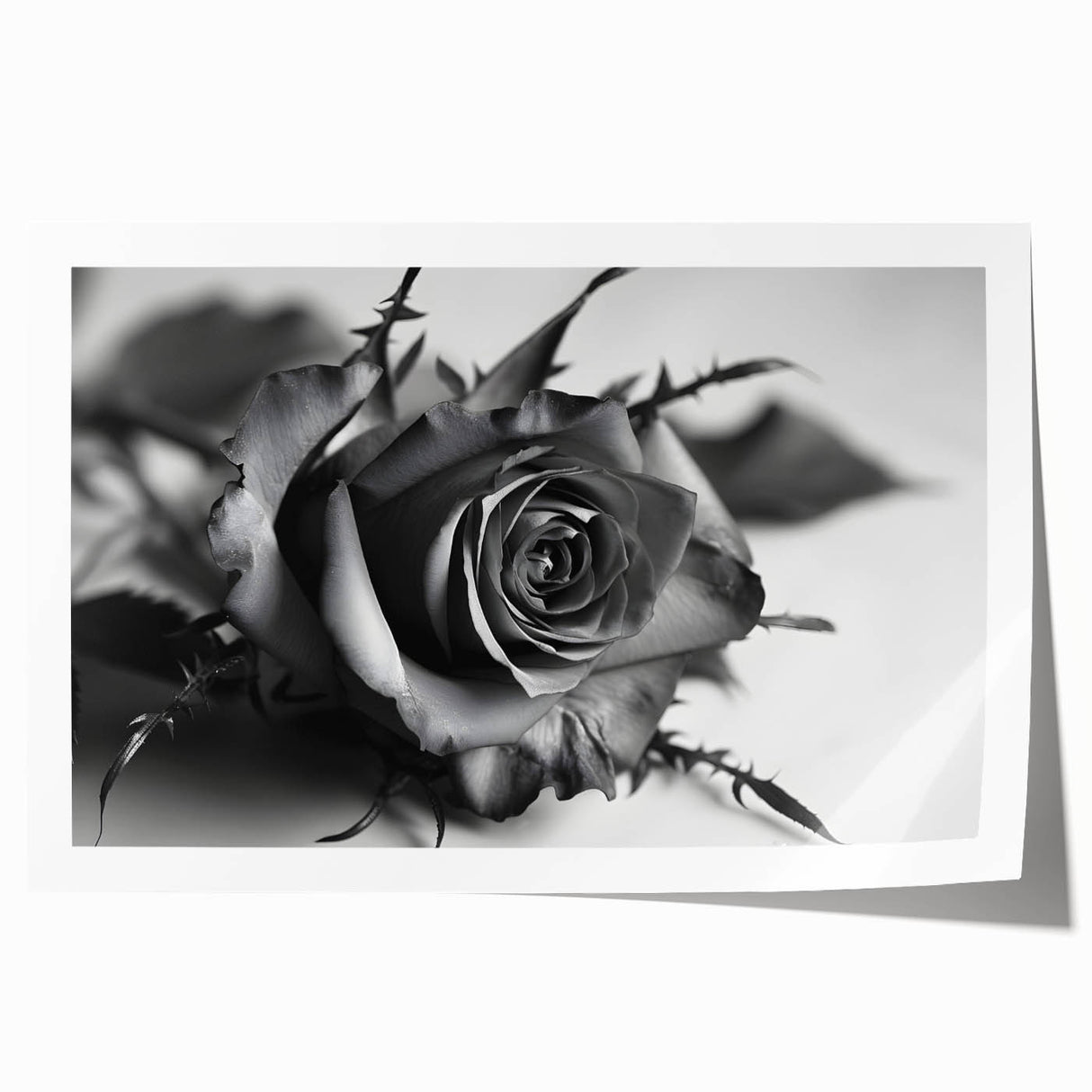 Botanical rose wall art print featuring delicate pink and white flowers on a soft green background, ideal for home decor or floral-themed spaces.
