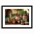 Botanical wall art collection showcasing vibrant succulents in a black frame with mat, perfect for home decor or plant enthusiasts, highlighting intricate details and colors.