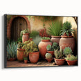 Framed botanical wall art featuring a collection of colorful succulents, displayed in a stylish black frame, perfect for modern home decor.