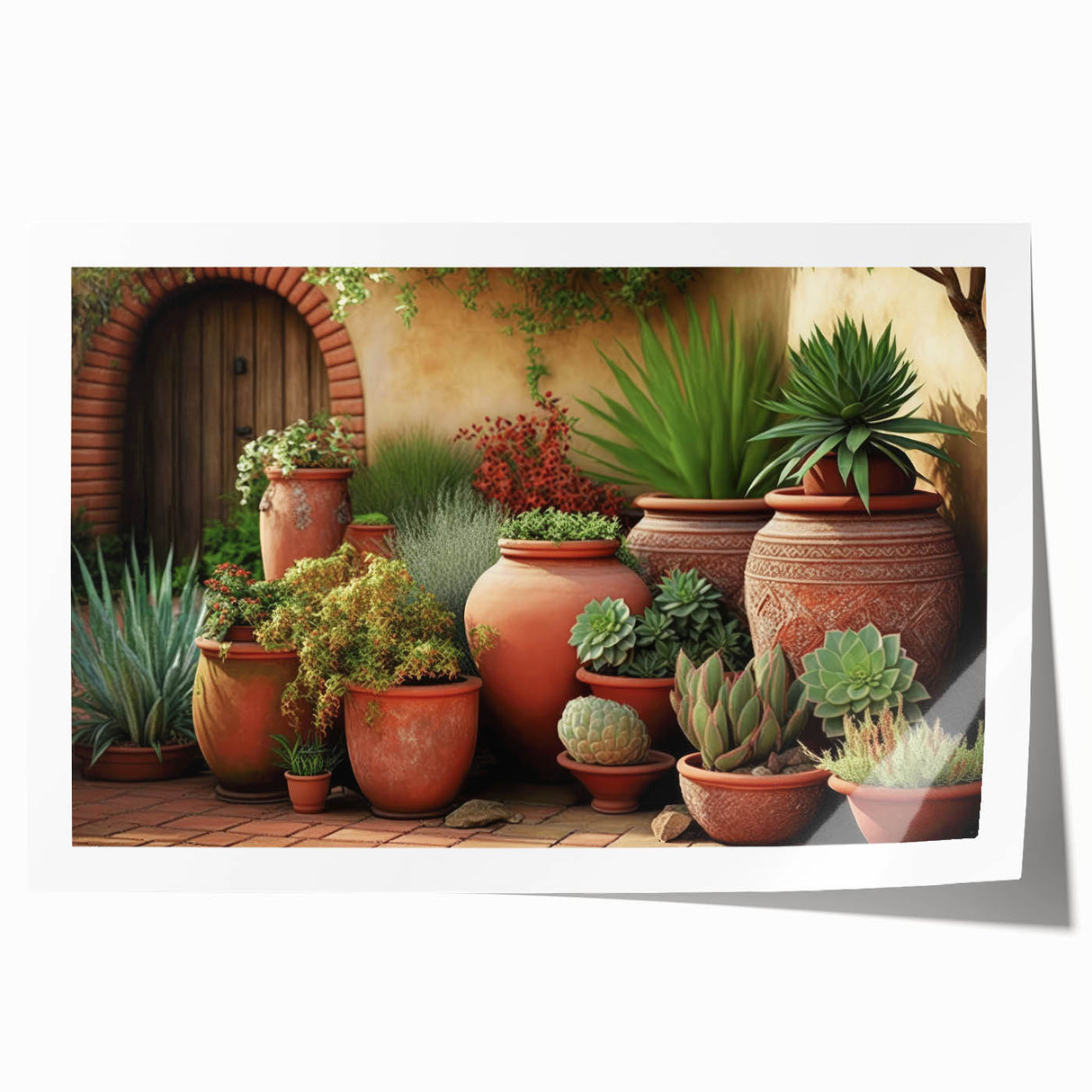 Vibrant botanical wall art print featuring an array of colorful succulents and flowers, ideal for enhancing home decor with a touch of nature.