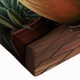 Close-up of vibrant botanical wall art showcasing a collection of assorted succulents on stretched canvas, perfect for home decor and nature enthusiasts.