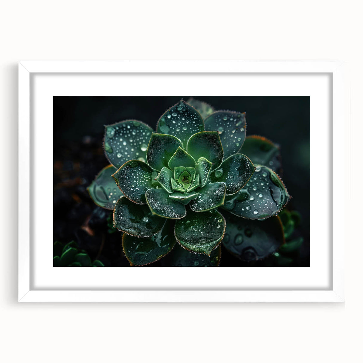 Botanical wall art collection featuring a framed design of colorful succulents and flowers, set against a white backdrop, perfect for home decor.