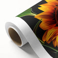Bright and vibrant botanical wall art featuring a stunning sunflower design on rolled canvas, ideal for home decor, adding a cheerful touch to any space.